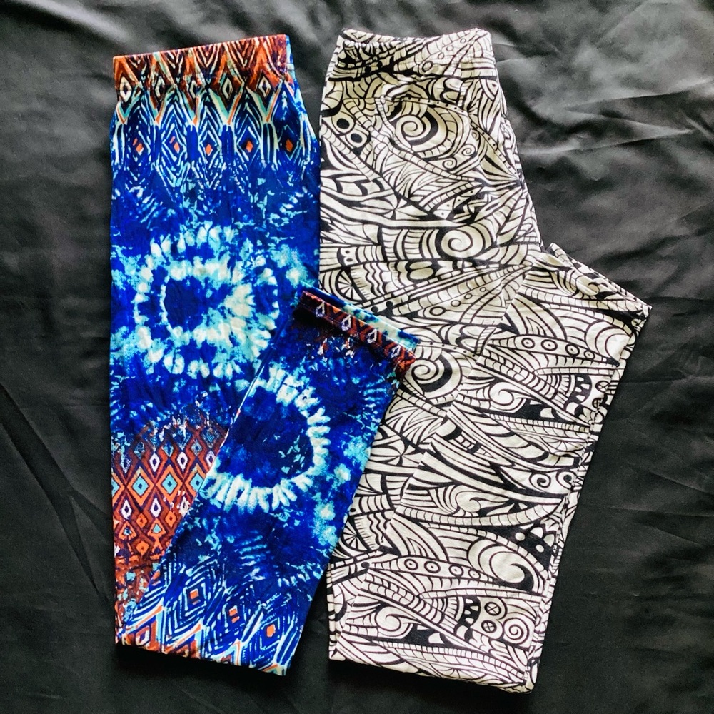 Women’s Colorful Patterned Leggings Set of 2